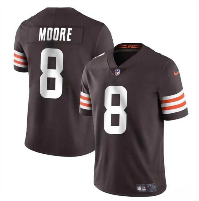 Men & Women & Youth Cleveland Browns #8 Elijah Moore Brown Vapor Limited Stitched Jersey